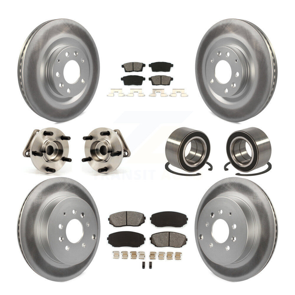 Kit de plaquettes de rotor de frein, roulement de moyeu avant et arrière (10 pièces) pour Mazda CX-9 AW 07-15