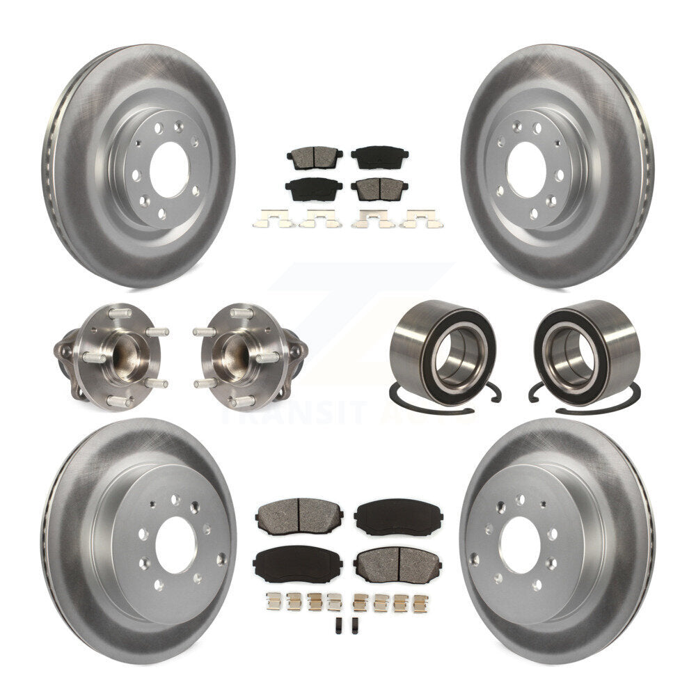Kit de plaquettes de rotor de frein, roulement de moyeu avant et arrière (10 pièces) pour Mazda CX-9 FW 07-15