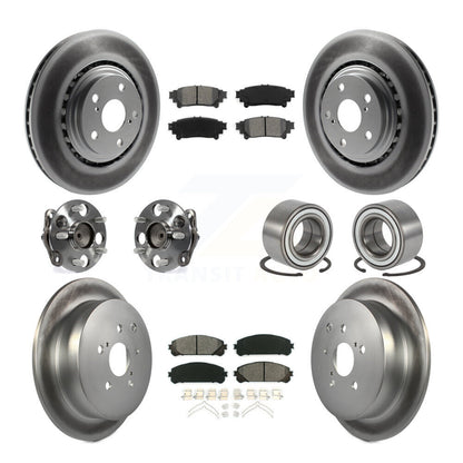 Kit de rotor et de plaquettes de frein revêtus de roulement de moyeu avant et arrière (10 pièces) pour Toyota Sienna FW