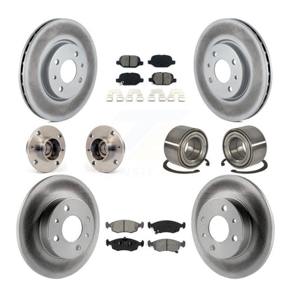 Kit de rotors et plaquettes de frein à disque revêtus de roulement de moyeu avant et arrière (10 pièces) pour Fiat 50