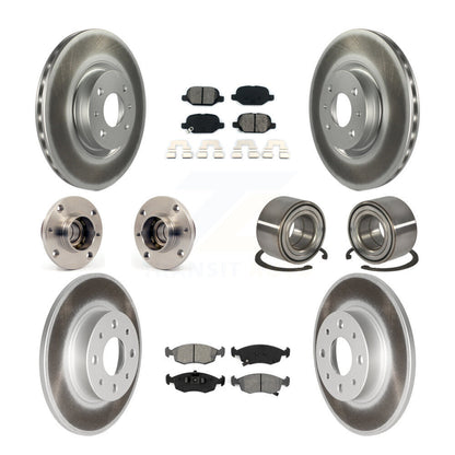 Kit de rotors et plaquettes de frein à disque revêtus de roulement de moyeu avant et arrière (10 pièces) pour Fiat 50