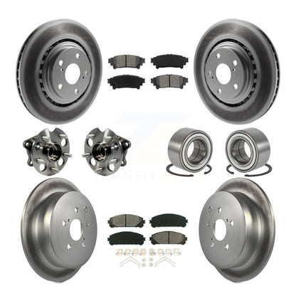 Kit de rotor et de plaquettes de frein revêtus de roulement de moyeu avant et arrière (10 pièces) pour Toyota Sienna AW