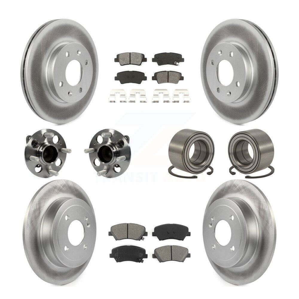 Kit de plaquettes de rotor de frein, roulement de moyeu avant et arrière (10 pièces) pour Hyundai Accen 12-17