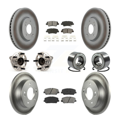 Kit de rotors et plaquettes de frein revêtus de roulement de moyeu avant et arrière (10 pièces) pour Hyundai Veloste