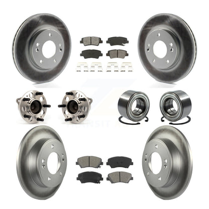 Kit de plaquettes de rotor de frein enduites de roulement de moyeu avant et arrière (10 pièces) pour Hyundai Elantra G