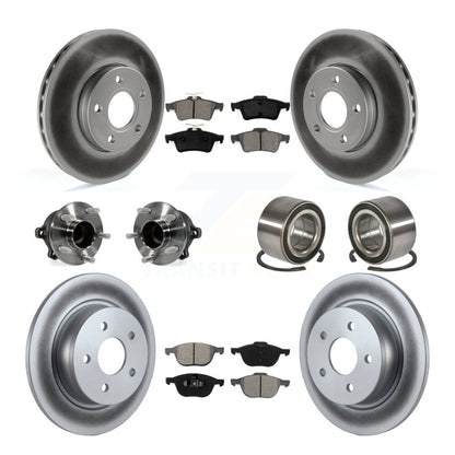Kit de rotor et de plaquettes de frein à disque revêtus de roulement de moyeu avant et arrière (10 pièces) pour Ford c-ma