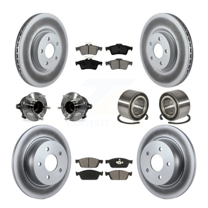 Kit de rotors et plaquettes de frein à disque revêtus de roulement de moyeu avant et arrière (10 pièces) pour Ford Escap