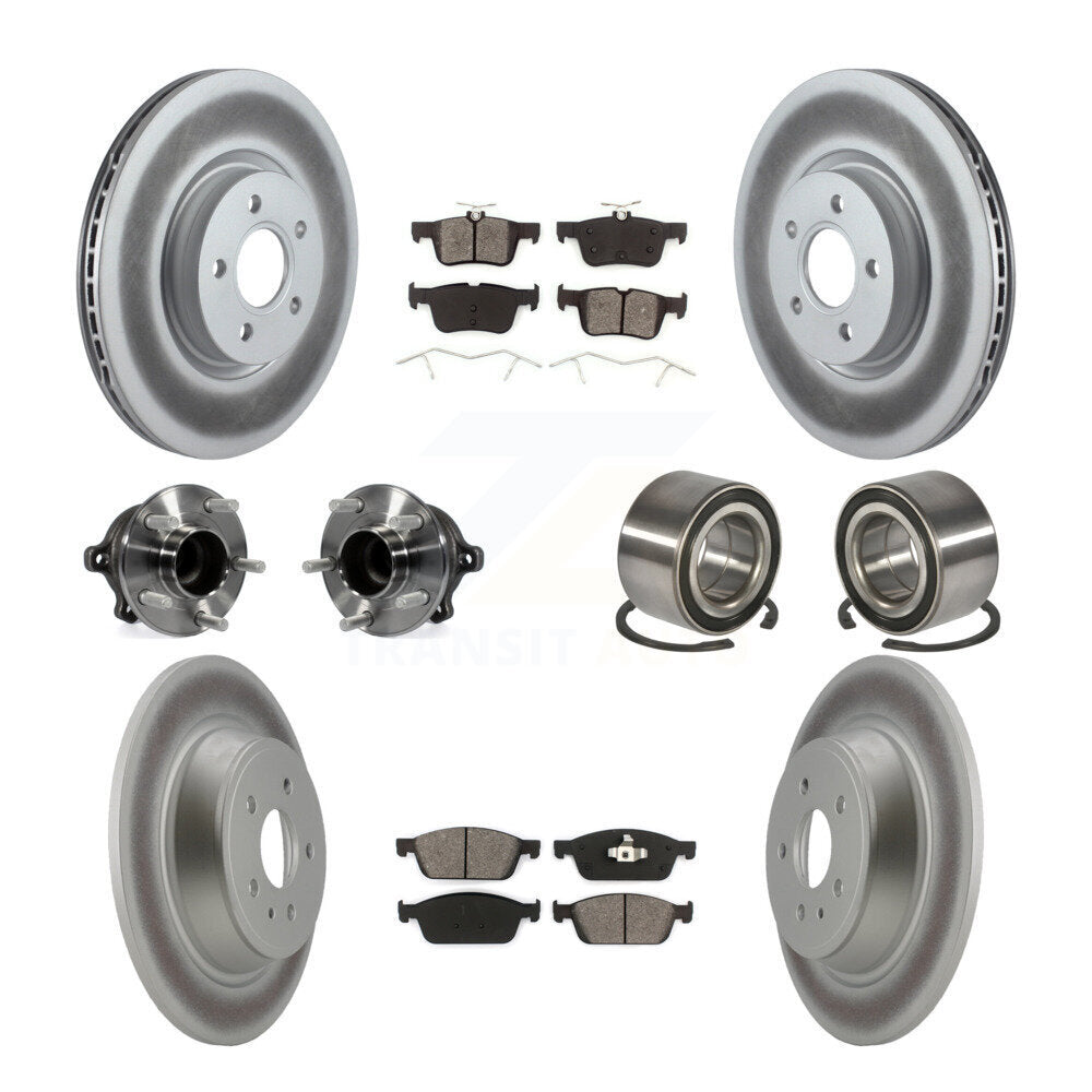 Kit de plaquettes de Rotor de frein revêtues de roulement de moyeu avant et arrière (10 pièces) pour Ford Escape Lincol