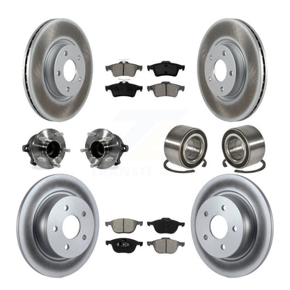 Kit de rotor et de plaquettes de frein revêtus de roulement de moyeu avant et arrière (10 pièces) pour Ford Escape c-ma