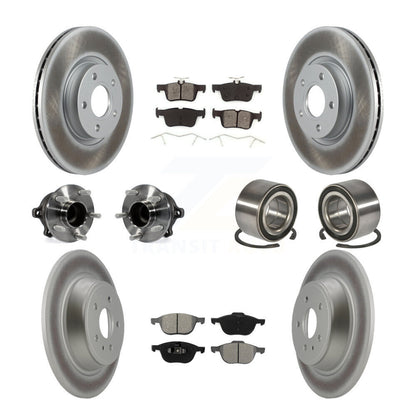 Kit de rotors et plaquettes de frein à disque revêtus de roulement de moyeu avant et arrière (10 pièces) pour Ford Escap