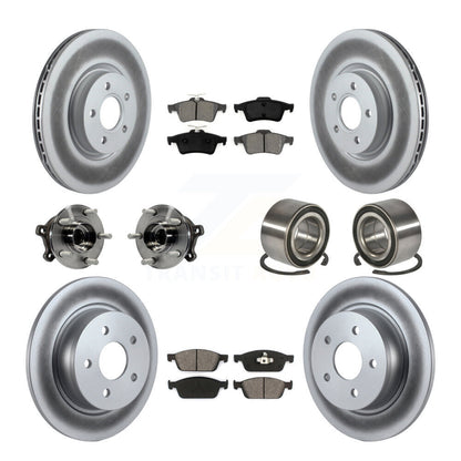 Kit de rotors et plaquettes de frein à disque revêtus de roulement de moyeu avant et arrière (10 pièces) pour Ford Escap