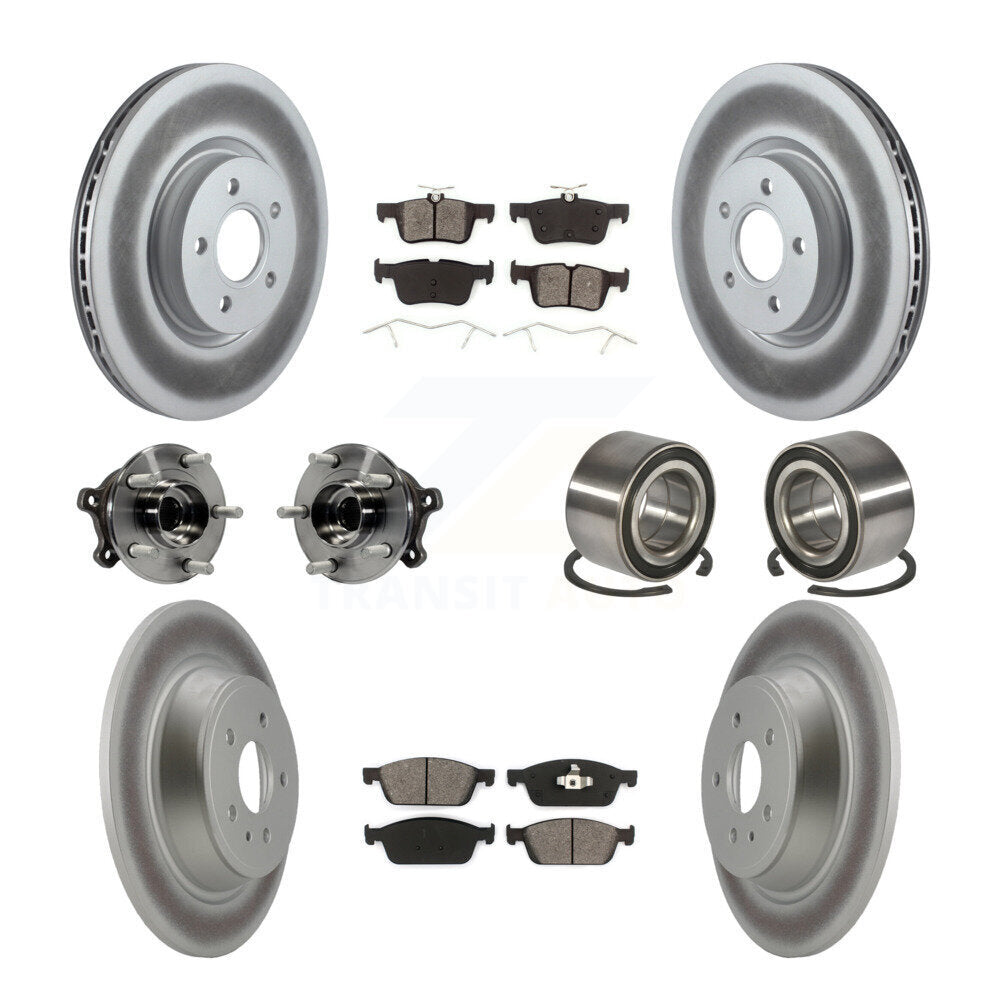 Kit de plaquettes de Rotor de frein revêtues de roulement de moyeu avant et arrière (10 pièces) pour Ford Escape Lincol