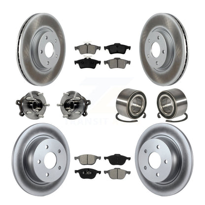 Kit de rotors et plaquettes de frein à disque revêtus de roulement de moyeu avant et arrière (10 pièces) pour Ford Escap