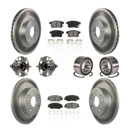 Kit de rotor et de plaquettes de frein à disque revêtus de roulement de moyeu avant et arrière (10 pièces) pour Honda Accor