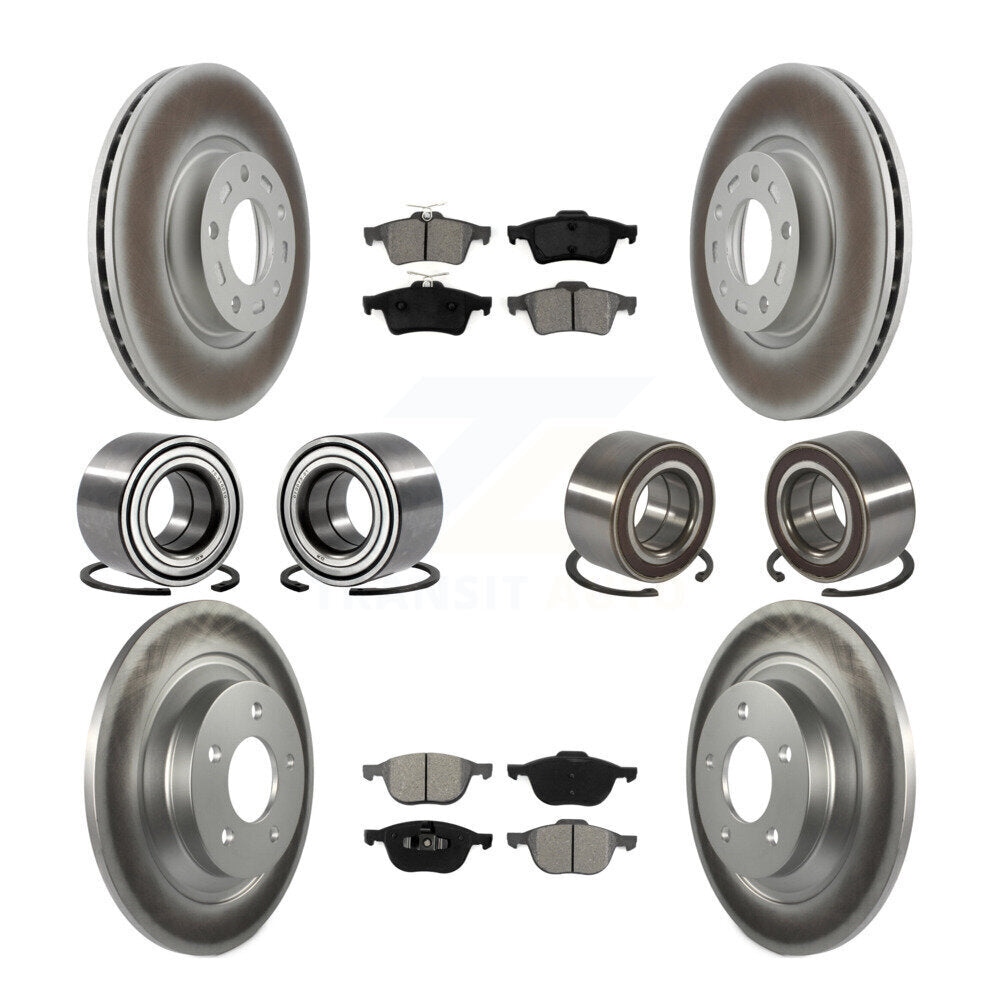 Kit de rotors et plaquettes de frein à disque revêtus de roulement de roue avant et arrière (10 pièces) pour Mazda