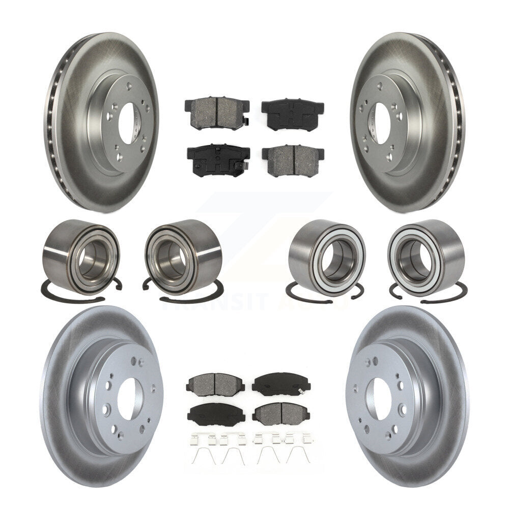 Kit de rotors et plaquettes de frein à disque revêtus de roulements avant et arrière (10 pièces) pour Honda CR-V