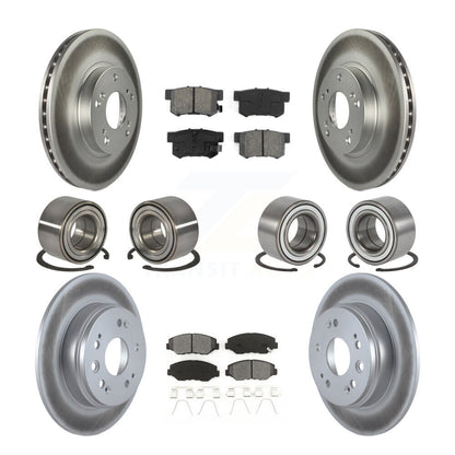 Kit de rotors et plaquettes de frein à disque revêtus de roulements avant et arrière (10 pièces) pour Honda CR-V