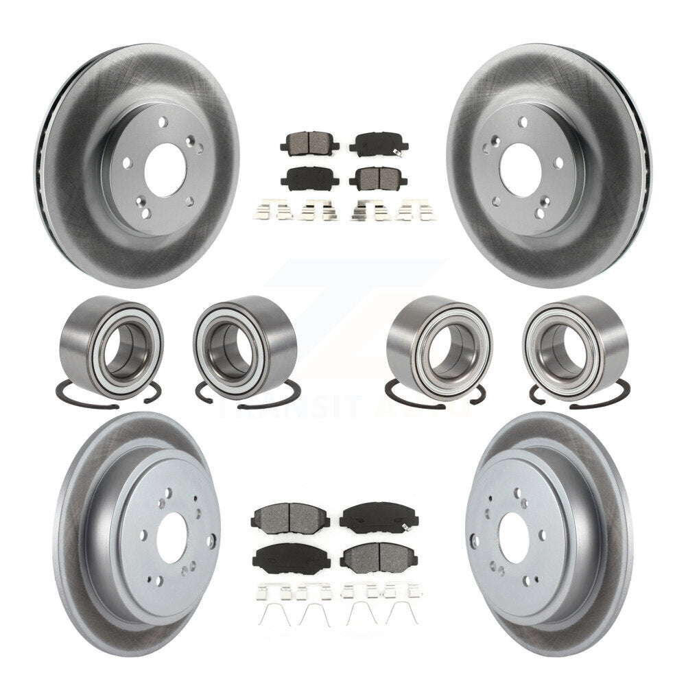Kit de rotors et plaquettes de frein avec roulement avant et arrière (10 pièces) pour Honda Pilo 2003-2004