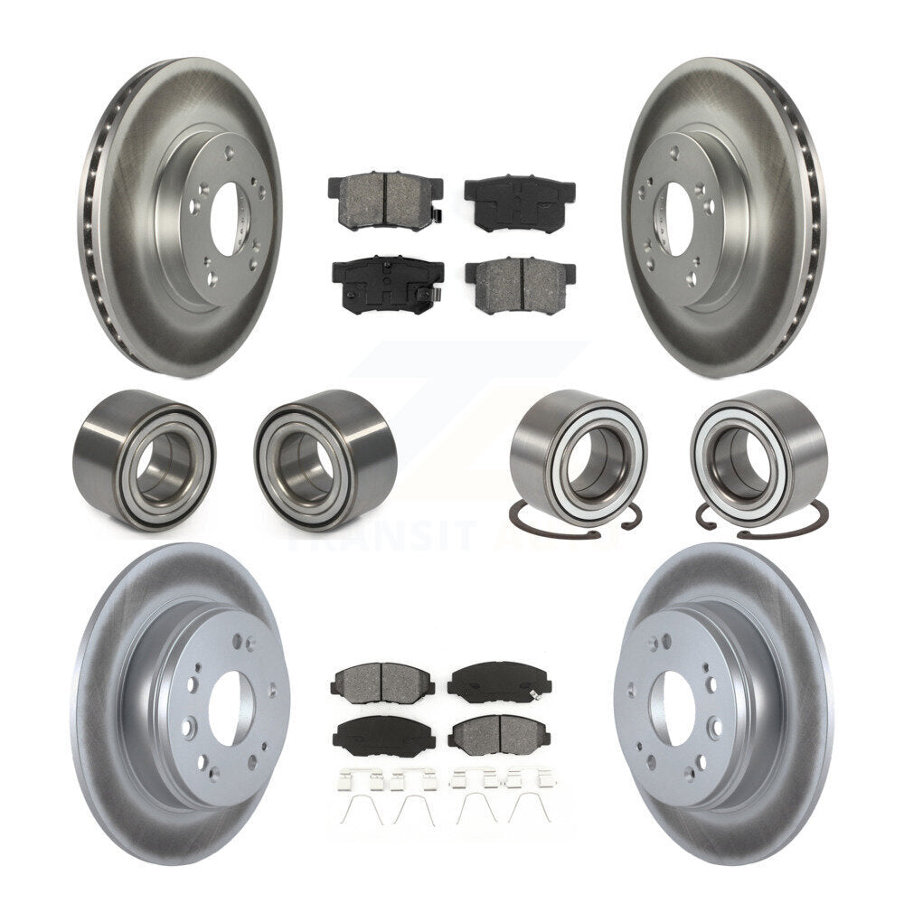 Kit de rotors et plaquettes de frein à disque revêtus de roulements avant et arrière (10 pièces) pour Honda CR-V