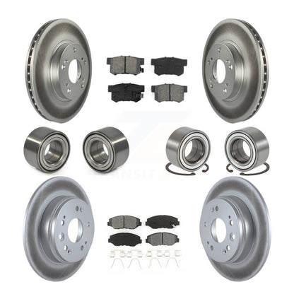 Kit de rotors et plaquettes de frein à disque revêtus de roulements avant et arrière (10 pièces) pour Honda CR-V