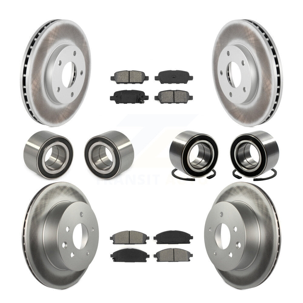 Kit de rotor et de plaquettes de frein à disque revêtus de roulement avant et arrière (10 pièces) pour Nissan x-trai