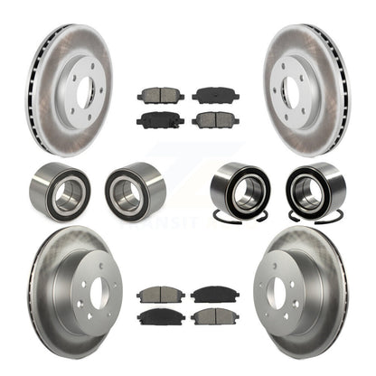 Kit de rotor et de plaquettes de frein à disque revêtus de roulement avant et arrière (10 pièces) pour Nissan x-trai
