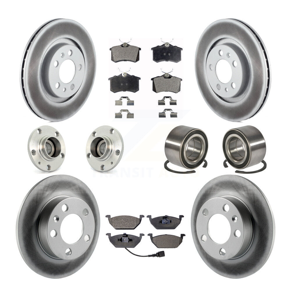 Kit de rotor et de plaquettes de frein revêtus de roulement de moyeu avant et arrière (10 pièces) pour Volkswagen Beetl