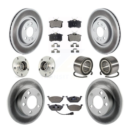 Kit de rotor et de plaquettes de frein revêtus de roulement de moyeu avant et arrière (10 pièces) pour Volkswagen Beetl