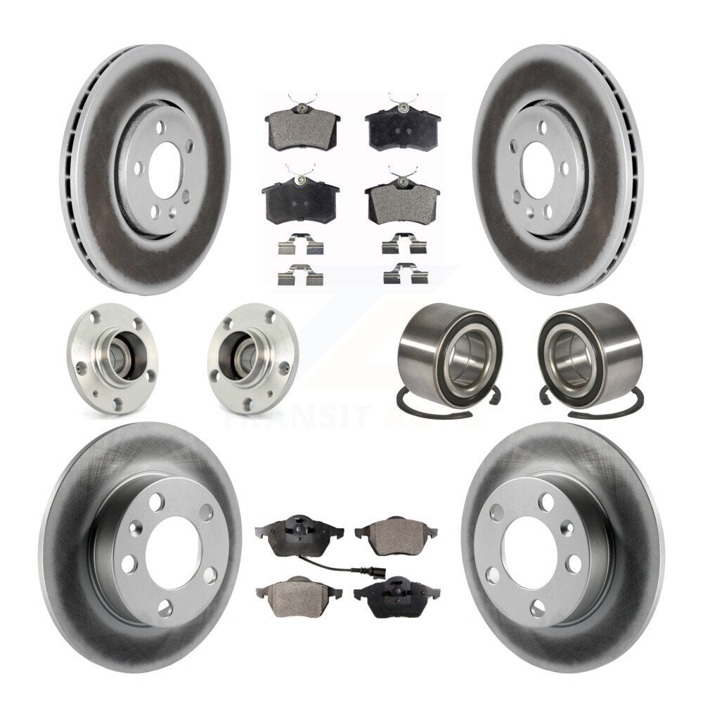 Kit de rotor et de plaquettes de frein revêtus de roulement de moyeu avant et arrière (10 pièces) pour Volkswagen Beetl