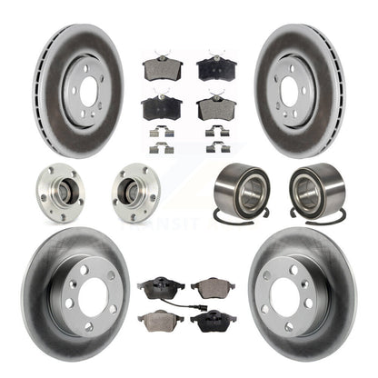 Kit de rotor et de plaquettes de frein revêtus de roulement de moyeu avant et arrière (10 pièces) pour Volkswagen Beetl