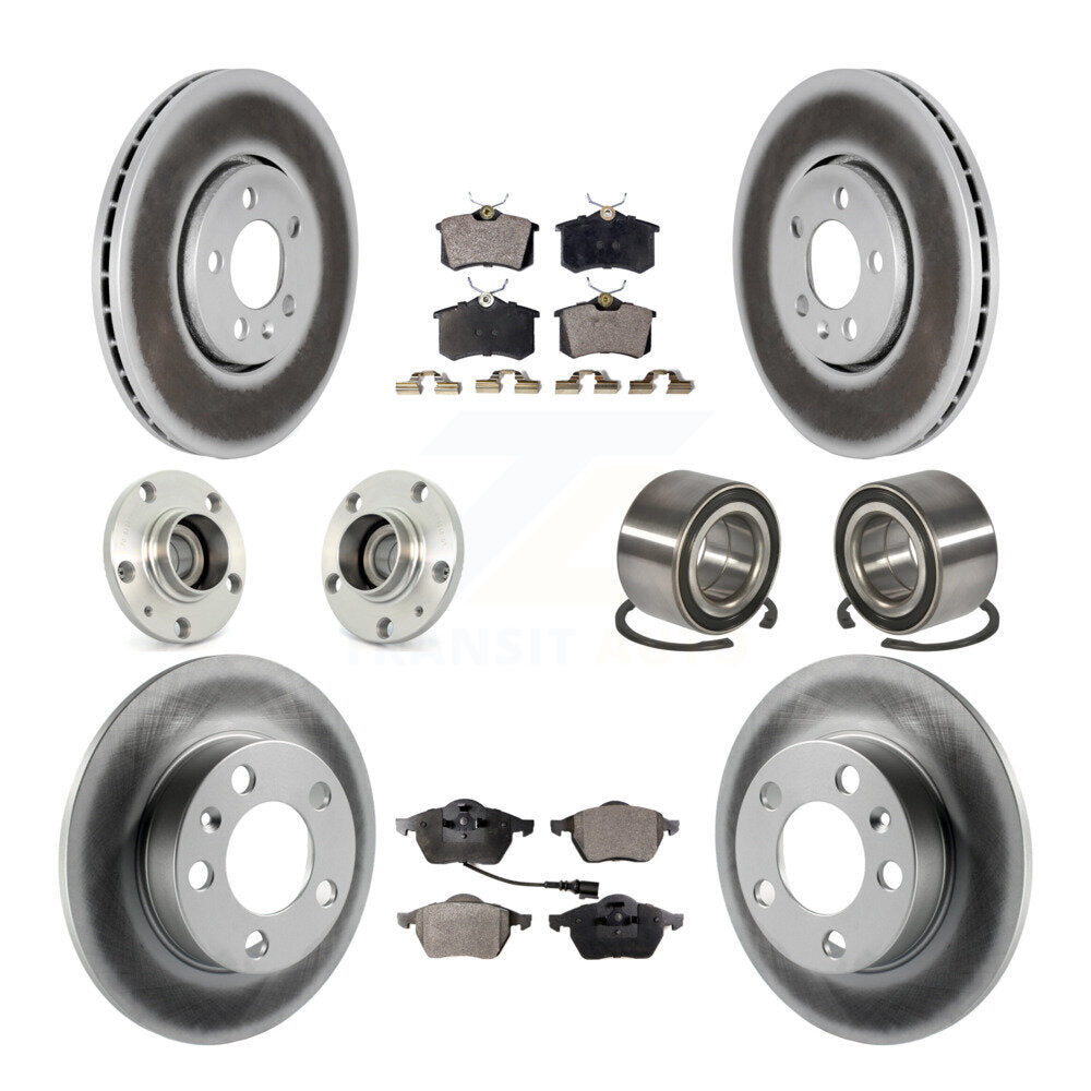 Kit de plaquettes de Rotor de frein, roulement de moyeu avant et arrière (10 pièces) pour Volkswagen Golf Jett