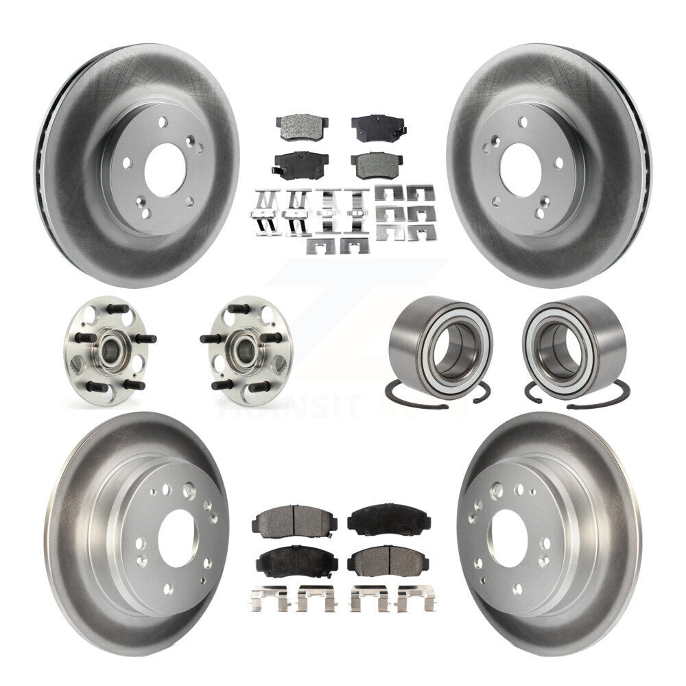 Kit de plaquettes de rotor de frein enduites de roulement de moyeu avant et arrière (10 pièces) pour Acura T 1999 – 2003