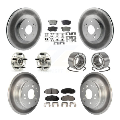 Kit de plaquettes de rotor de frein enduites de roulement de moyeu avant et arrière (10 pièces) pour Acura T 1999 – 2003