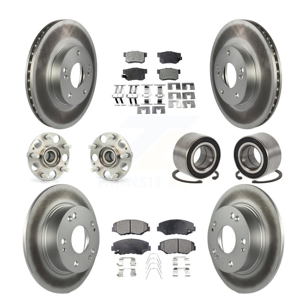 Kit de rotor et de plaquettes de frein à disque revêtus de roulement de moyeu avant et arrière (10 pièces) pour Honda Accor