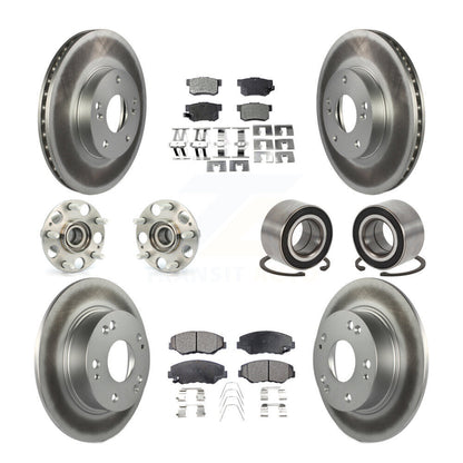 Kit de rotor et de plaquettes de frein à disque revêtus de roulement de moyeu avant et arrière (10 pièces) pour Honda Accor