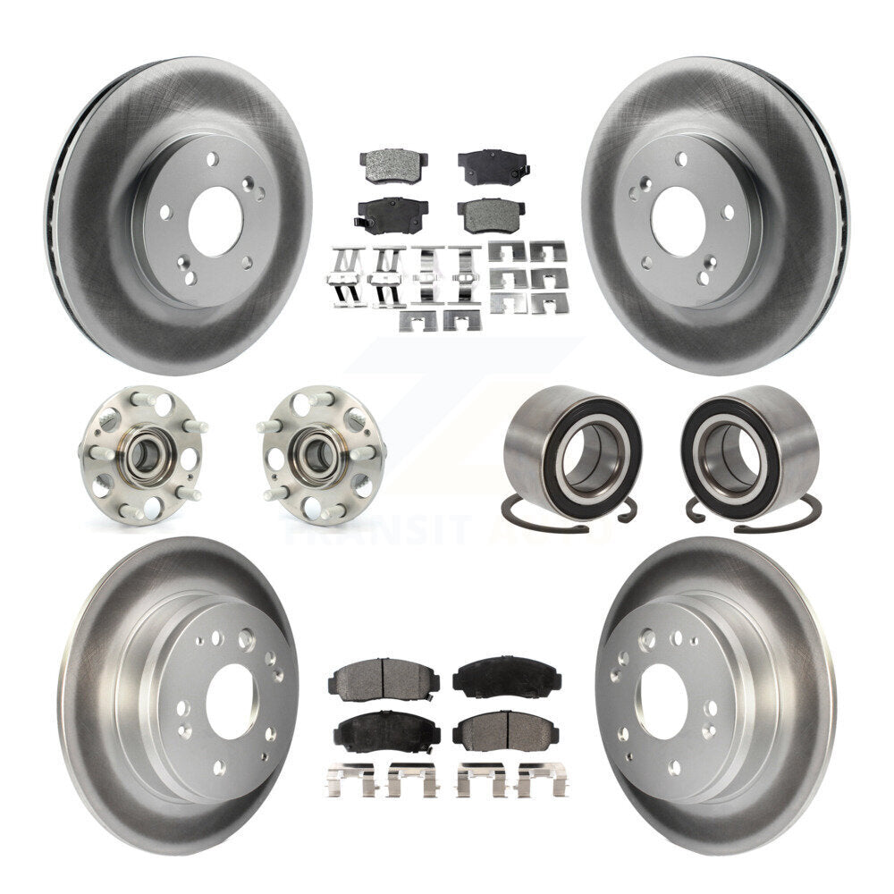 Kit de rotors et plaquettes de frein à disque revêtus de roulement de moyeu avant et arrière (10 pièces) pour Acura T