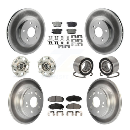 Kit de rotors et plaquettes de frein à disque revêtus de roulement de moyeu avant et arrière (10 pièces) pour Acura T