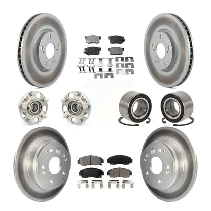 Kit de rotors et plaquettes de frein à disque revêtus de roulement de moyeu avant et arrière (10 pièces) pour Acura T