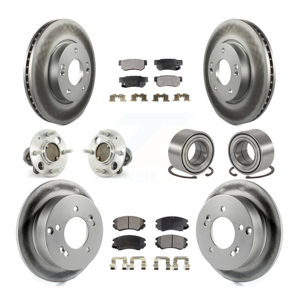 Kit de plaquettes de Rotor de frein à disque revêtu de roulement de moyeu avant et arrière (10 pièces) pour Hyundai Sonat
