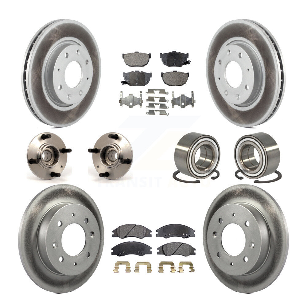 Kit de plaquettes de rotor de frein, roulement de moyeu avant et arrière (10 pièces) pour Kia Spectra Spectra