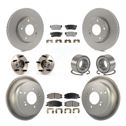 Kit de rotors et plaquettes de frein revêtus de roulement de moyeu avant et arrière (10 pièces) pour Hyundai Santa F
