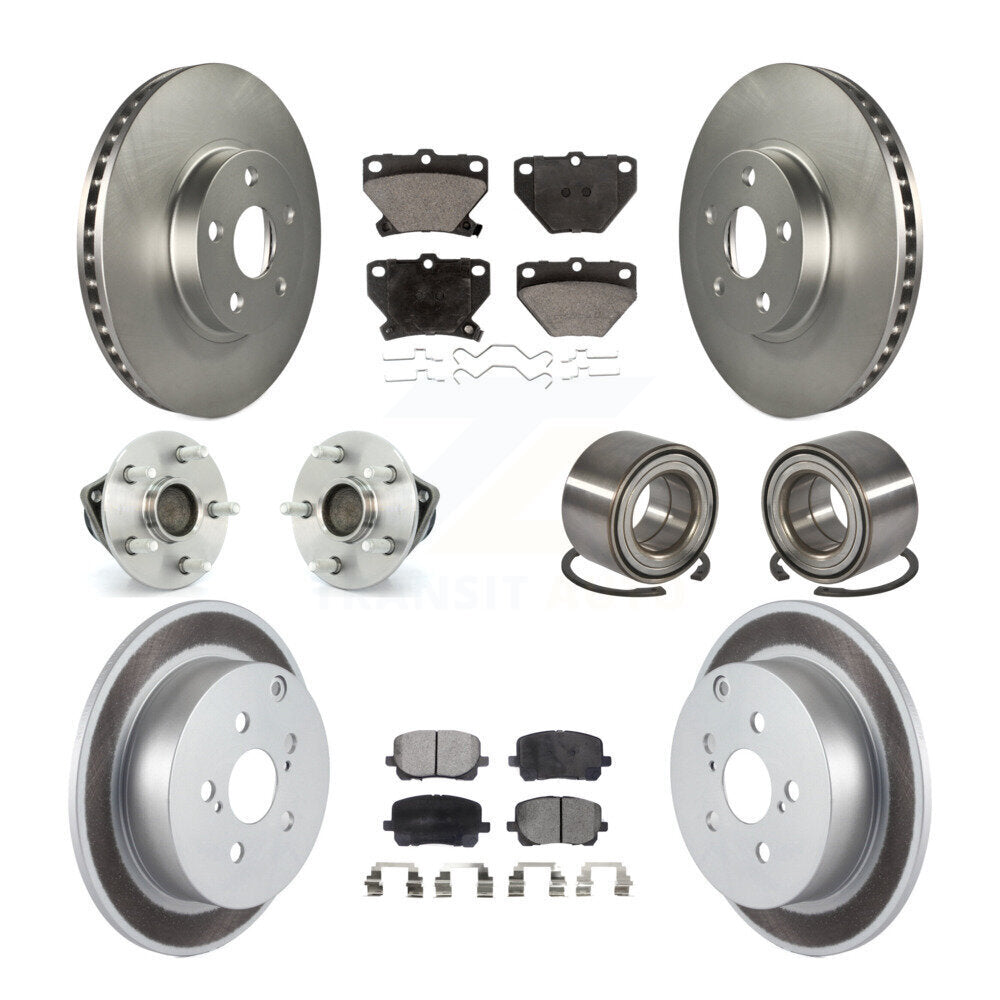 Kit de plaquettes de Rotor de frein, roulement de moyeu avant et arrière (10 pièces) pour Toyota Matrix Coroll