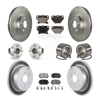 Kit de plaquettes de Rotor de frein, roulement de moyeu avant et arrière (10 pièces) pour Toyota Matrix Coroll