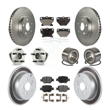 Kit de plaquettes de rotor de frein à disque revêtues de roulement de moyeu avant et arrière (10 pièces) pour Toyota Celic