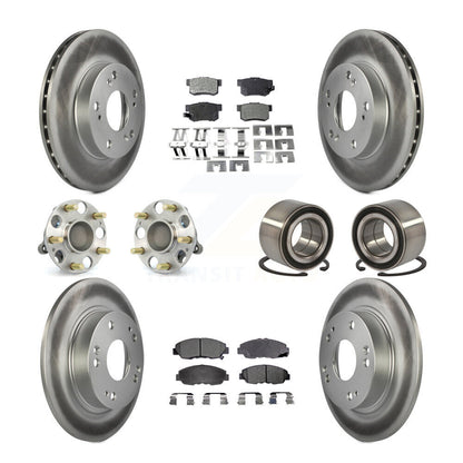 Kit de rotors et plaquettes de frein à disque revêtus de roulement de moyeu avant et arrière (10 pièces) pour Honda Civi