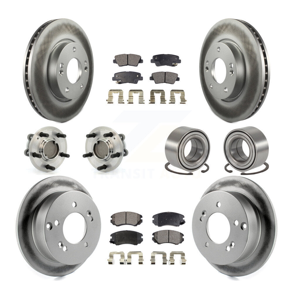 Kit de plaquettes de Rotor de frein à disque revêtu de roulement de moyeu avant et arrière (10 pièces) pour Hyundai Sonat