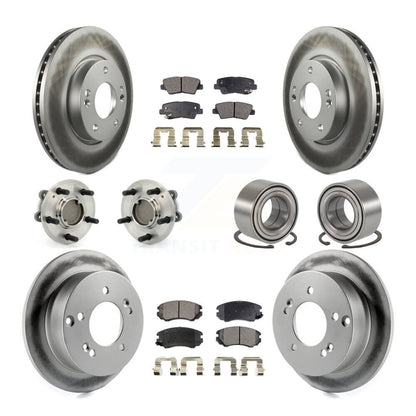Kit de plaquettes de Rotor de frein à disque revêtu de roulement de moyeu avant et arrière (10 pièces) pour Hyundai Sonat