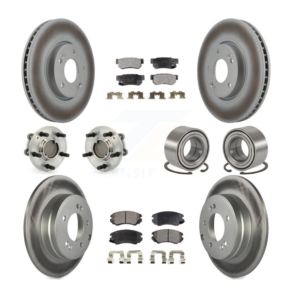 Kit de plaquettes de Rotor de frein à disque revêtu de roulement de moyeu avant et arrière (10 pièces) pour Hyundai Sonat