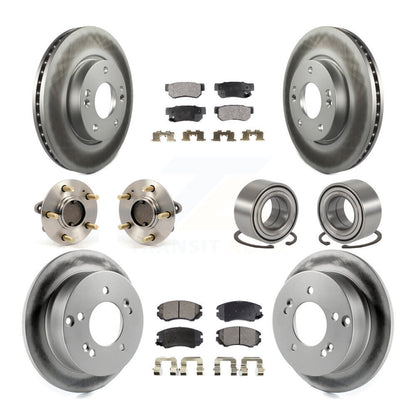 Kit de plaquettes de rotor de frein enduites de roulement de moyeu avant et arrière (10 pièces) pour Hyundai Sonata Ki