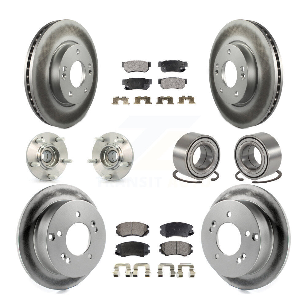 Kit de plaquettes de rotor de frein enduites de roulement de moyeu avant et arrière (10 pièces) pour Hyundai Tucson Ki